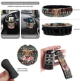 thumbnail image 5 of Uorisanigo Aztec Highland Cow Car Seat Cover Set of 15,with Steering Wheel Covers Seatbelt Pads Trash Bag Air Vent Organizer Bag Rear View Mirror Cover Cup Coasters Keychain Car Interior Accessories, 5 of 7