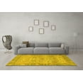 thumbnail image 3 of Ahgly Company Machine Washable Indoor Square Oriental Yellow Traditional Area Rugs, 3' Square, 3 of 4