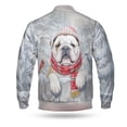 thumbnail image 2 of Playful Bulldog Welcomes Winter Snowy Day with Cardinal Bird All Over Print 3D Baseball Jacket Dog Lover Gifts Idea Bomber Jacket Softball - 12017, 2 of 6