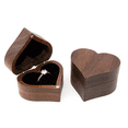 thumbnail image 1 of Caja Corazón De Madera Nogal Para Anillos De Boda Compromiso CAFE NEGRO, 1 of 5