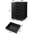 5Drawer Organizer, Tall Chest of Drawers with Caster Wheels, Alex