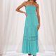 thumbnail image 1 of Vestido Sin Mangas Vestido de aleteo de mujer Vestido de patchwork bohemio Ahueca hacia fuera Vestido largo informal femenino Kuymtek Lago Azul M para Mujer, 1 of 7