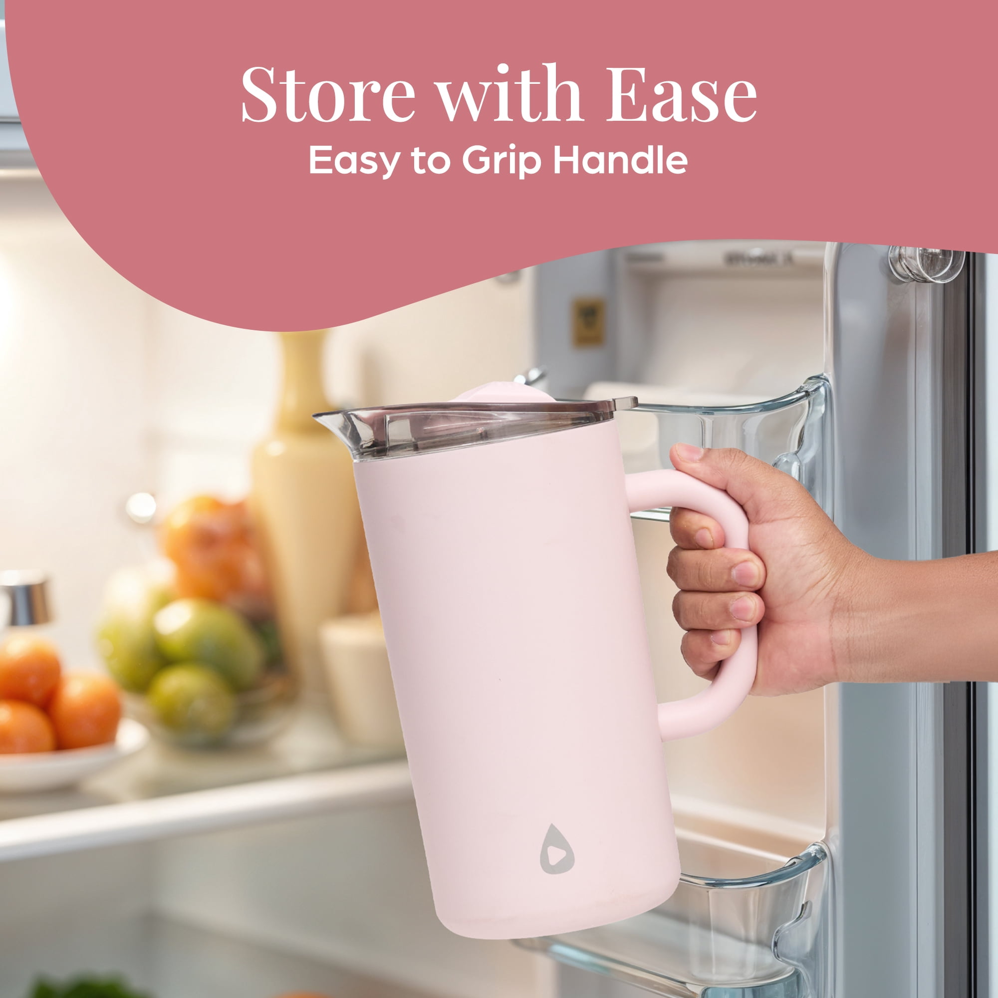 Stainless Steel Insulated Pitcher With Lid - 67oz Double Walled Vacuum Insulated Pitcher For Cold Drinks