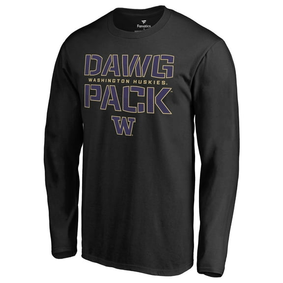 Men's Black Washington Huskies Hometown Collection Dawg Pack Long Sleeve T-Shirt