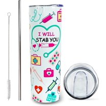 Nurse Gifts for Women - Nurse Tumbler Nurse Coffee Mug Cup with Lid and Straw - 20 Oz Stainless Steel Insulated Water Bottle - Gifts for Practitioner Nurse Nursing Student Men Women