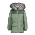 thumbnail image 5 of Weather Tamer Girls Hooded Long Sleeve Colorblocked Winter Puffer Coat, Sizes 4-16, 5 of 5