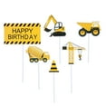 thumbnail image 1 of Supplies Birthday Cupcake Topper Mini Road Sign Cake Topper Crane Construction TYPE 3, 1 of 8