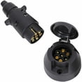 thumbnail image 1 of 7 Pin Male & Female Trailer Plug, Waterproof 12V Connector for Trucks, RVs, Cars (Rubber Boots), 1 of 4