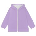 thumbnail image 5 of LTTVQM Girls Zip Up Hoodie Fleece Oversized Full-Zip Sweatshirt Jacket Winter Fashion Long Sleeve Hoodie Soft Clothes with Pockets Light Purple 9-10 Years, 5 of 5
