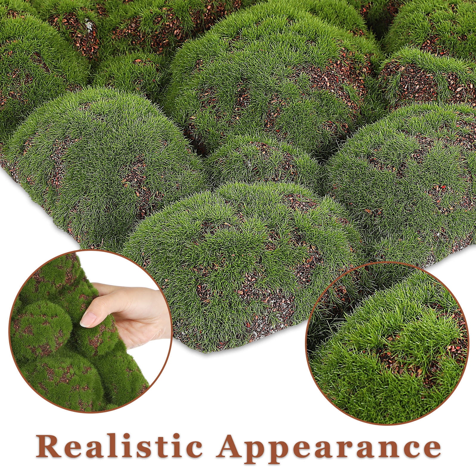 GOOHOCHY MLINS 2 Pcs Moss Wall Decors Panel Mat Grass Backdrop Decoration Simulation Landscape Prop