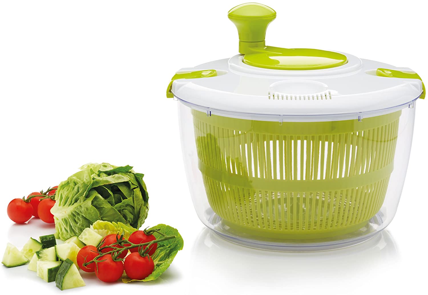 Essoreuse à Salade Manuelle à Manivelle – Grande Capacité, Système De Drainage Intégré, Légumes Et Fruits – ABS Robuste - 7