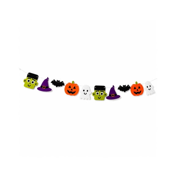 Halloween Garland Pumpkin Ghost Witch Hat Frankenstein Hanging Bunting Halloween Party Decorations for Home Fireplace Wall