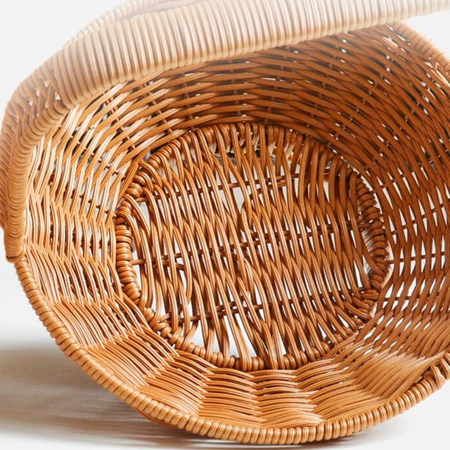 unbranded Cesta De Plástico Ratán Para Y Verduras Con Asa Resistente Color Chocolate Para Cocina