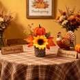 thumbnail image 3 of Racsoh Artificial Maple Leaf Pumpkin Potted Plants, Mini Fall Faux Sunflower Greenery Ornament, Realistic Thanksgiving Decoration, for Desktop Office Decor (A), 3 of 7