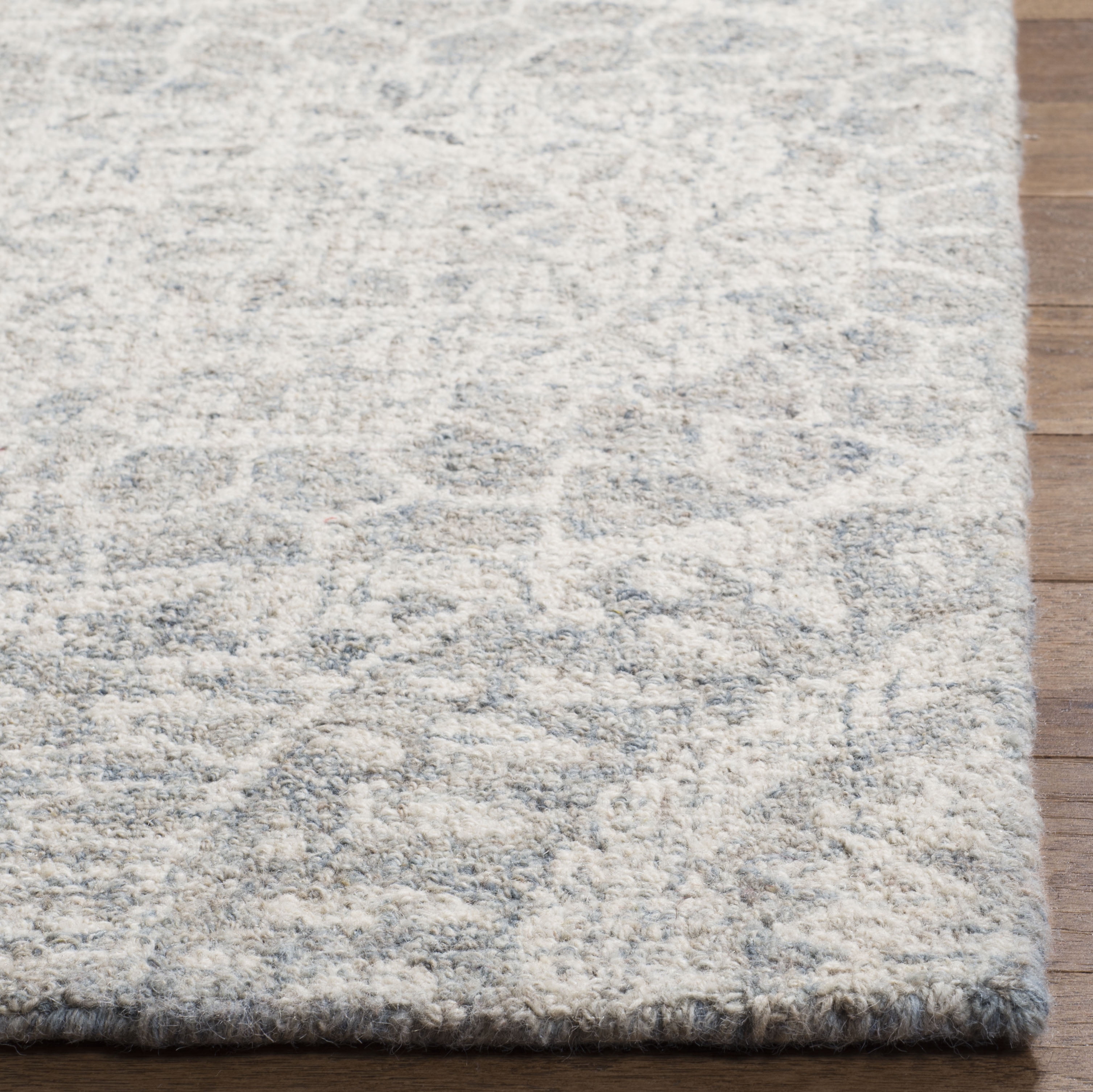 SAFAVIEH Abstract Tobon Geometric Circles Runner Rug, Ivory/Gray, 2'3" x 8'