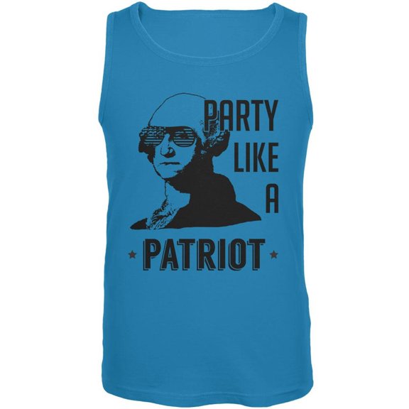 4th of July Party like a Patriot Mens Tank Top Turquoise X-LG