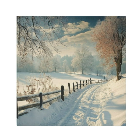 Napkin Satin Napkin 20*20Inchx1 Kitchen Towel Dinner Plate Towel Decorative Towel Napkin Tea Towel Suitable For Kitchen Table Picturesque Snow