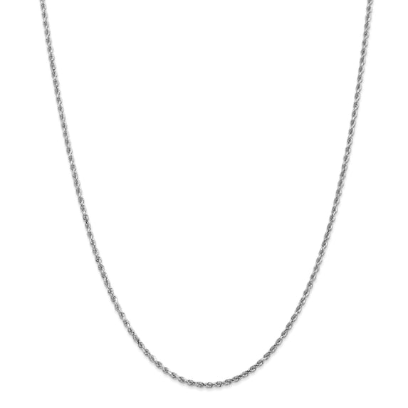 14k White Gold 2mm D/C Rope Chain