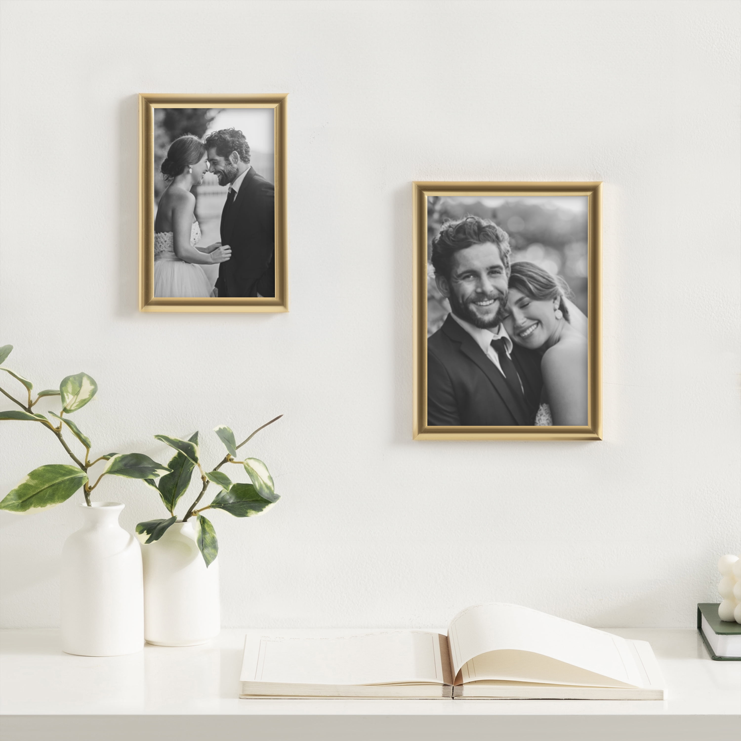 (3 pack) DesignOvation 4x6 Linear Gold Decorative Tabletop Picture Frame