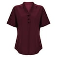thumbnail image 5 of adviicd Femmes T-Shirts pour Femmes T-Shirts Décontractés à Manches Courtes Coton Dames Rouge, XL, 5 of 5