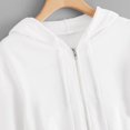 thumbnail image 5 of Hessimy Zip Up Hoodie Women Sweatshirt Casual Long Sleeve Jacket Sweater With Pockets Essentials Hoodie Solid Color Cropped Hoodie Oversized (White,XL), 5 of 6