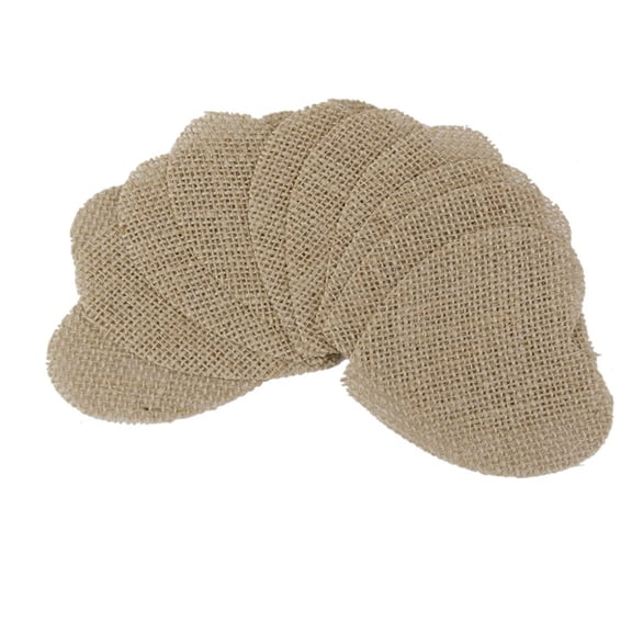 VORCOOL Parties Use Hessian Burlap Heart Shaped Pieces Light Brown 10Pcs