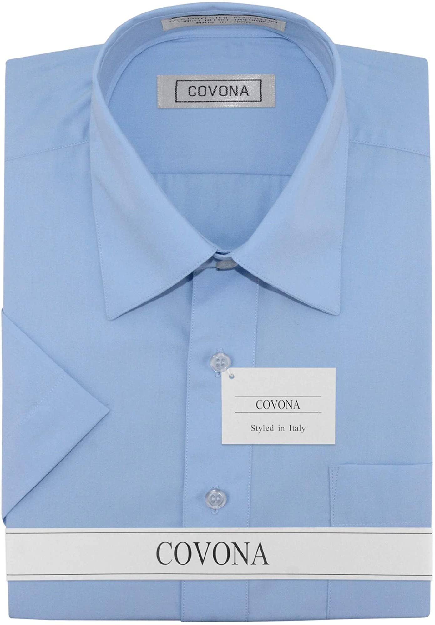 Covona Mens Short Sleeve Solid Powder 