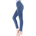 thumbnail image 3 of BodiLover, Women's, Stretchy Comfy Shaping Pull On Skinny Denim Jeans, Denim Medium, 14, 3 of 5
