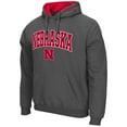 thumbnail image 2 of Men's Colosseum Charcoal Nebraska Huskers Arch & Logo 3.0 Pullover Hoodie, 2 of 3