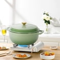 thumbnail image 2 of 6 quart cast iron dutch oven pot with lid,enameled cast iron dutch oven,featuring pot lid and heat-resistant double handles, perfect for baking, grilling, stewing, and cooking.Green, 2 of 11