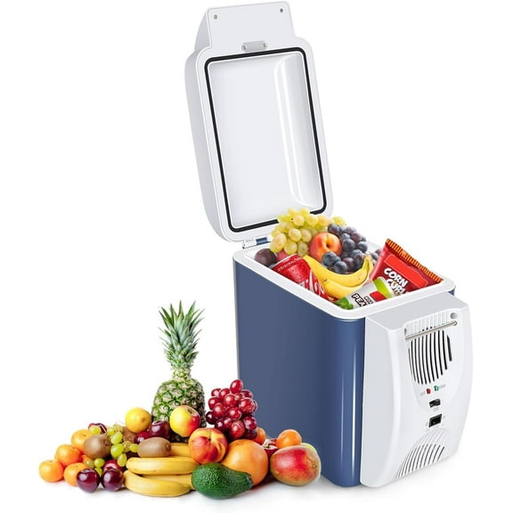Caynel 12 Volt Car Refrigerator, 7.5L Portable Automotive Refrigerator, Mini Fridge for Camping, Travel, Truck, Home, Blue