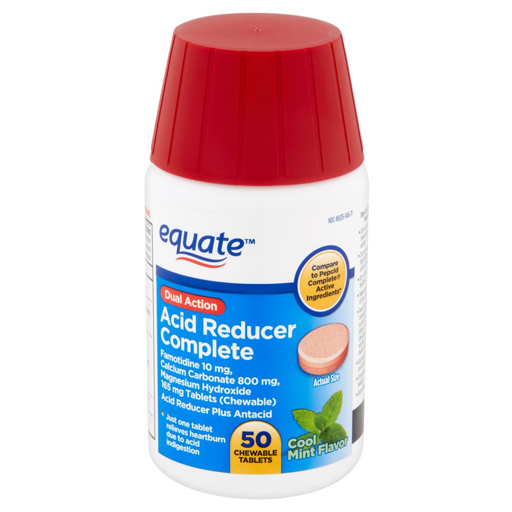 Equate DualAction Complete, Chewable Acid Reducer & Antacid Tablets