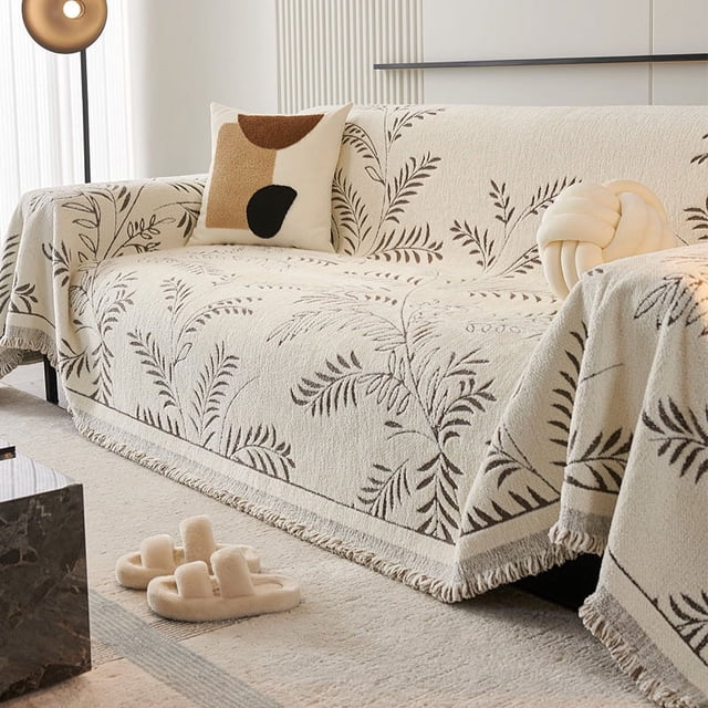 Nvzi Couch Cover Brown Chenille Sofa Covers Prevent cat scratching Sofa Towel Cover for Living Room Sofa Easy Fit Washable Furniture Sofa Protector 70.87*70.87inch