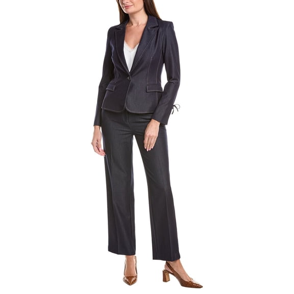 Nanette Nanette Lepore womens 2pc Jacket & Pant Suit Set, 6, Blue