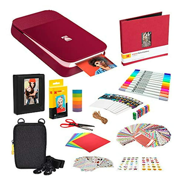 KODAK Smile Instant Digital Printer (Red) Complete Scrapbook Kit