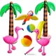 thumbnail image 1 of Inflatable Palm Tree Flamingo Banana Beach Ball Parrot Beach Pool Toys for Tropical Hawaiian Luau Party Summer Pool Beach Party Decorations, 1 of 5