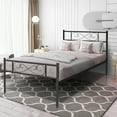 thumbnail image 3 of Lusimo Twin Bed Frame with Headboard Black 12 inch Metal Platform Bed Frame No Box Spring Needed Twin Size Easy Assembly,Black, 3 of 12