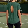 thumbnail image 2 of fatyb Workout Tops for Women Open Back Athletic T Shirts Short Sleeve Womens Running Tees Activewear, 2 of 7