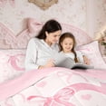 thumbnail image 6 of Erosebridal Pink Bowknot Bed in a Bag Twin size, Initial C Letter Bed Set, Cartoon Love Decor, Reversible, 6 of 8
