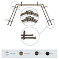 thumbnail image 1 of 5/8" Dia Bay Window Double Curtain rod, Adjustable 20"-36", 38"-72" - Antique Brass,(DP063Bay-4D), 1 of 3