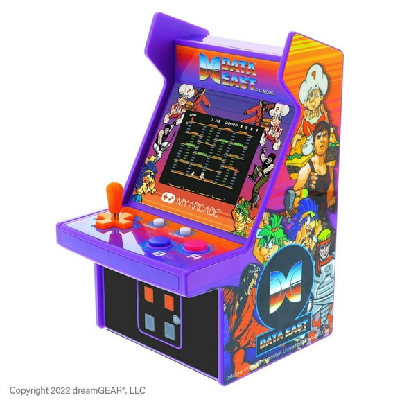 MY ARCADE Micro Player Mini Arcade Machine: Data East Hits Video Games, 308 Games, Fully Playable 6.75" Collectible, Color Display, Speaker, Volume Buttons, Battery or USB-C Powered
