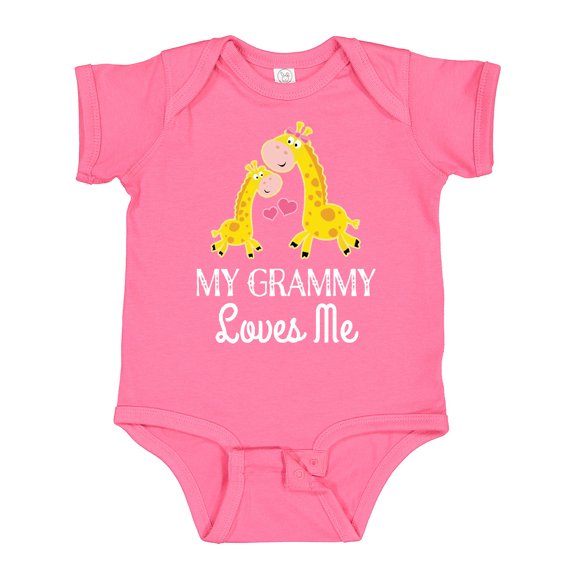 Inktastic Grammy Loves Me Giraffe Boys or Girls Baby Bodysuit