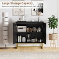 thumbnail image 4 of Moderno wood credenza consola gabinete - negra buffet sideboard con 2 doors y estante, 4 of 7