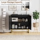 thumbnail image 4 of Moderno wood credenza consola gabinete-negra buffet sideboard con 2 doors y estante, 4 of 7