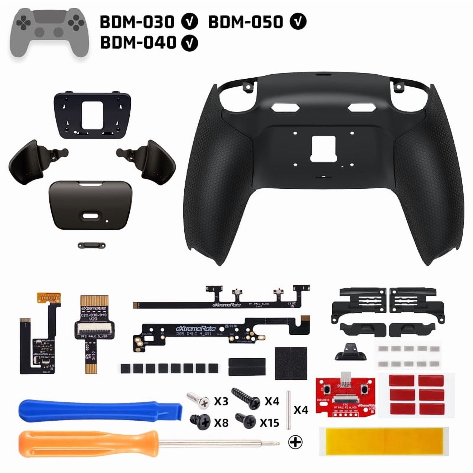 eXtremeRate RISE Plus MAX RMB Back Paddles Kit with Clicky Trigger Stops & Rubberized Grip for PS5 Controller BDM-030 040 050, Remappable Real Metal Back Buttons Kit for PS5 Controller – Black
