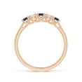 thumbnail image 2 of Angara Natural 0.36 Ct. Blue Sapphire with Diamond Non Eternity Wedding Band in 14K Rose Gold for Women (Ring Size: 11.5), 2 of 12
