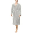 thumbnail image 3 of Loopsun Mens Bath Robes, Mens Casual Solid Color Home Tie Plus Size Long Sleeve Long Nightgown Gray,XL, 3 of 5
