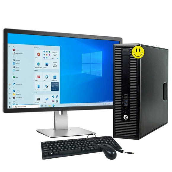 HP Desktop Computer PC with New 24" Inch Monitor Intel Core i5 3.2GHz 8GB RAM 256GB SSD Windows 11 Home Keyboard Mouse WiFi Bluetooth Refurbished