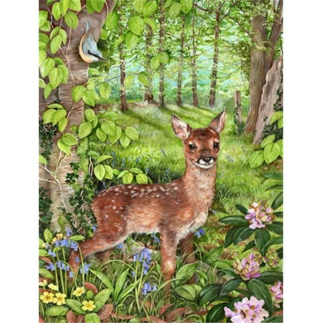 Carolines Treasures CDCO0504CHF European Roe Deer Fawn Flag Canvas House Size