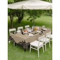 thumbnail image 4 of Outdoor Tablecloth with Umbrella Hole for Patio/Picnic/Party/Camping, Farmhouse Waterproof Table Cloth Rectangle Table Cover Washable, Retro Rustic Classic Black Flower Pattern Brown (60"x 102"), 4 of 9